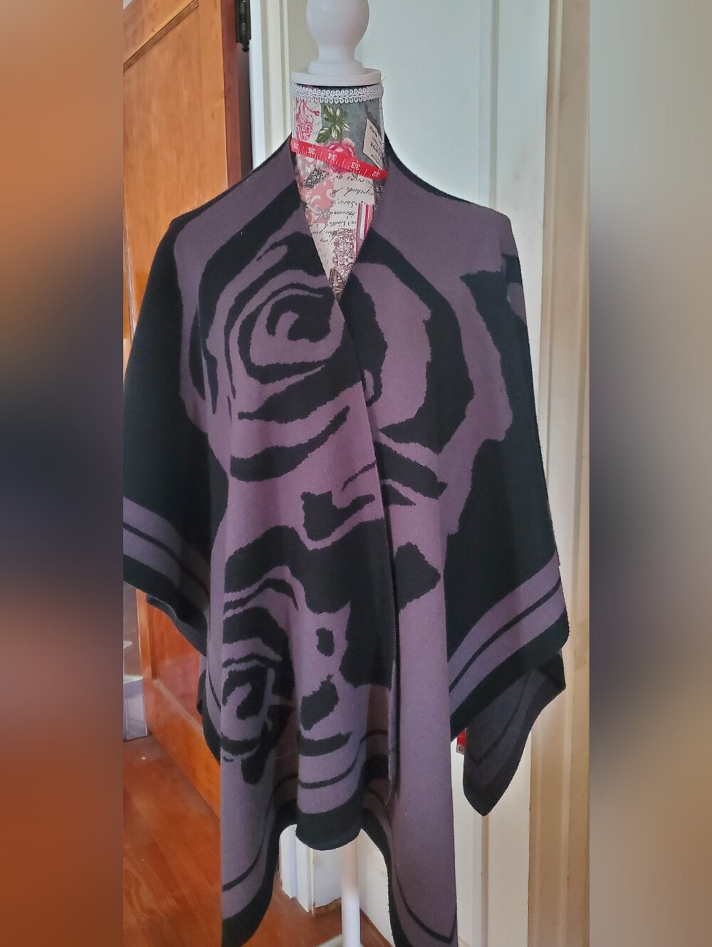Ming Wang Black Knit Shawl